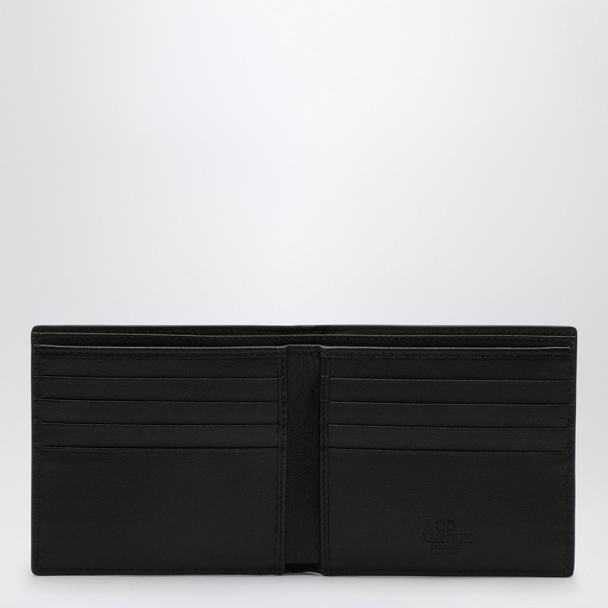 Valentino Garavani Vlogo Signature black leather bi-fold wallet
